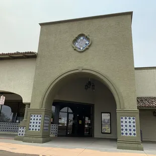 the entrance to the building