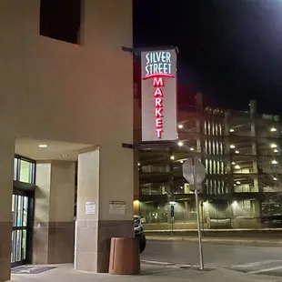 a street corner at night