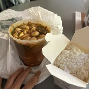 Tom yum and jasmine rice