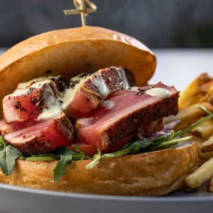 Seared Ahi Sandwich with French fries