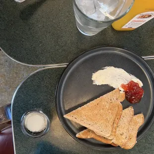 Toast with butter and jam smear!