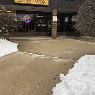 the entrance to the restaurant