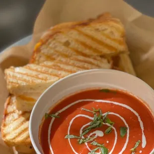 Grilled Cheese and Homemade tomato bisque. Until end of Feb.