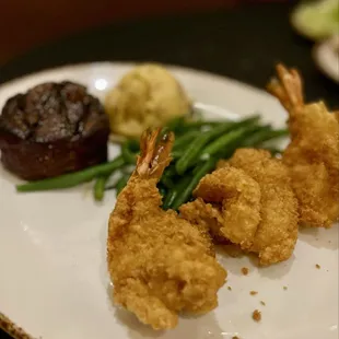 Coconut shrimp and 8oz Filet