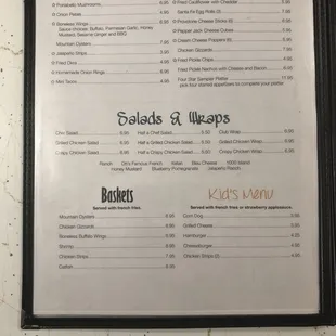 Appetizer and baskets page 1