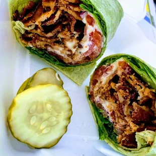 BLT on a spinach wrap.