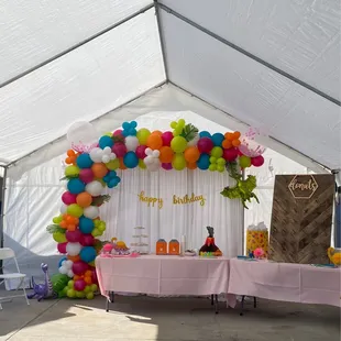 Beautiful balloons and backdrop. Donut wall rented elsewhere.