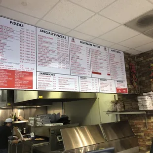 menus on the wall