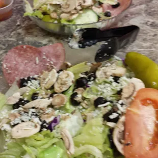 We split a Antipasti salad, Yummo.