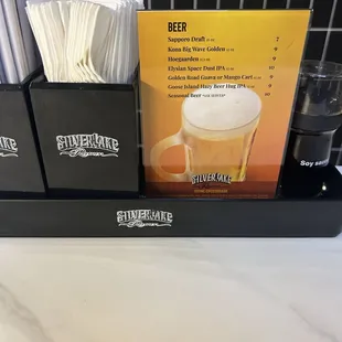Beer menu