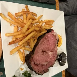 Prime rib and fries