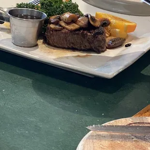 steak and vegetables on a plate