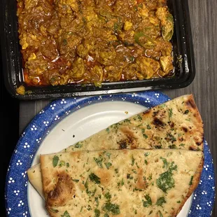 Maghaz masala &amp; garlic naan