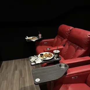 Right before our movie is to start!! No one ever cleaned the theater in between movies.