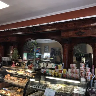 This mirrored back bar has been here since before the 1950s and is still in awesome condition.  They don't build 'em like that anymore!!