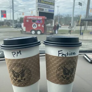 two cups of coffee