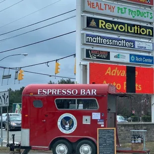 View of the Kairos trailer from the parking lot