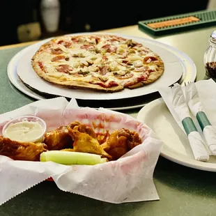 two plates of food on a table