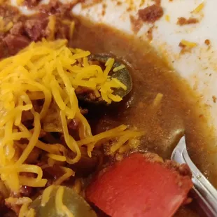 This is water with a side of taco salad. Yuck