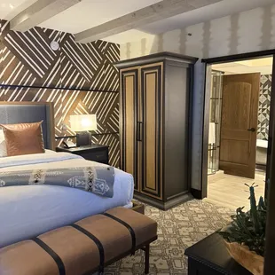 View of bedroom in King luxury suite.