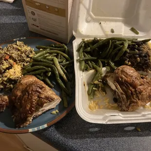 two plates of food