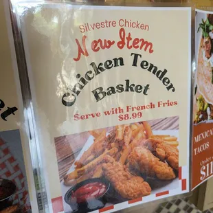 New menu item: chicken tender basket