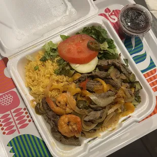 Carne al Jalapeno Platter (added two shrimps)