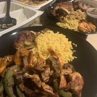 Fajita Mixta Platter 1/2 Chicken Fried Ripe Plantain Black Beans