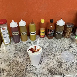 Corn in a cup, Mexican style, yummy