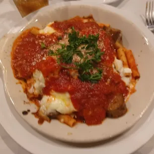 Baked Ziti with Ricotta and spicy sausage