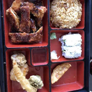 Bento box with Kudzu chicken....yummy!
