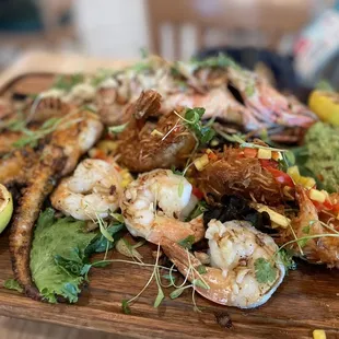 a platter of food