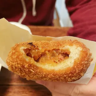 Spicy pork with cheddar cheese