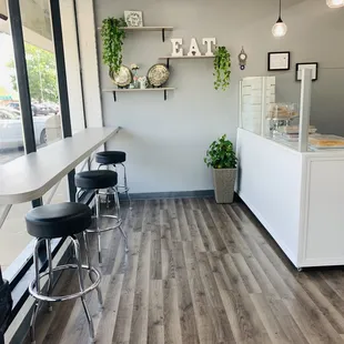 a view of the dining area