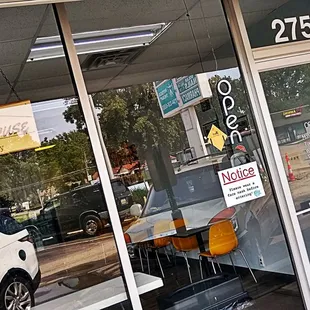 the entrance to the store