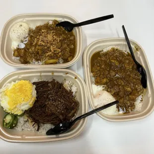 Galbi bowl and curry bowl