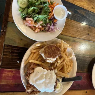 Chicken fried chicken salad fries. Oh so good.