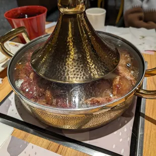 a bowl of food on a table