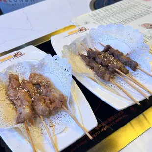 Chicken and lamb skewers