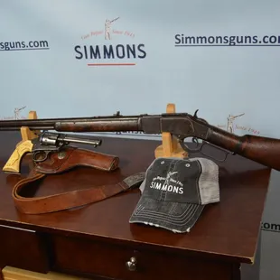 Winchester '73, Colt SAA and Simmons Hat.  Trifecta!