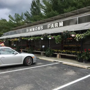 a car parked in front of the store