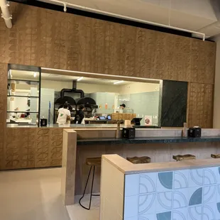 the kitchen and counter area