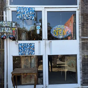 Entrance to the antique storefront