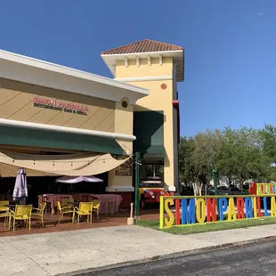 the front of the restaurant