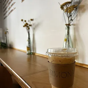 Iced orange blossom latte (seasonal)