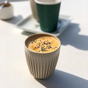 Honey sesame cappuccino