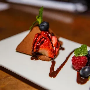 two desserts on a white plate