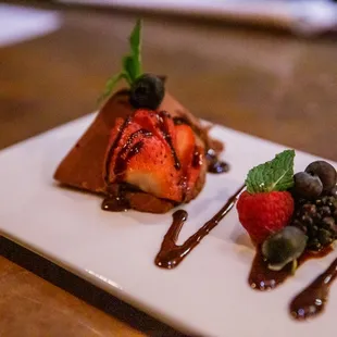 two desserts on a white plate