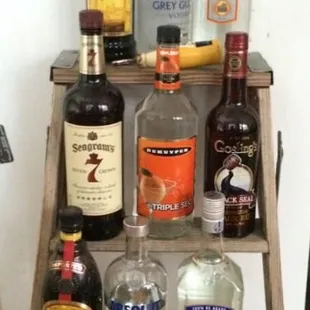 The home bar. Thanks Simone's.