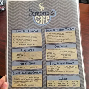 Menu for Breakfast
